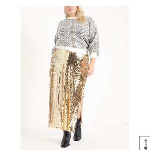 Gold Sequin Maxi Skirt
